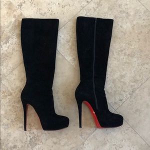Christian Louboutin Bianca Botta Suede Black Boots